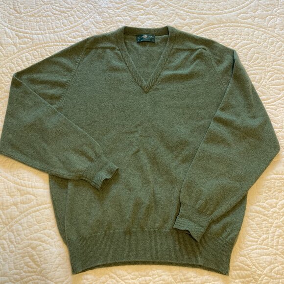 Alan Paine Pure Cashmere V-Neck Sweater - Picture 1 of 4